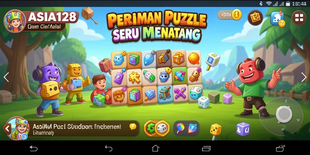 Screenshot gameplay ASIA128 menampilkan tantangan puzzle yang seru.
