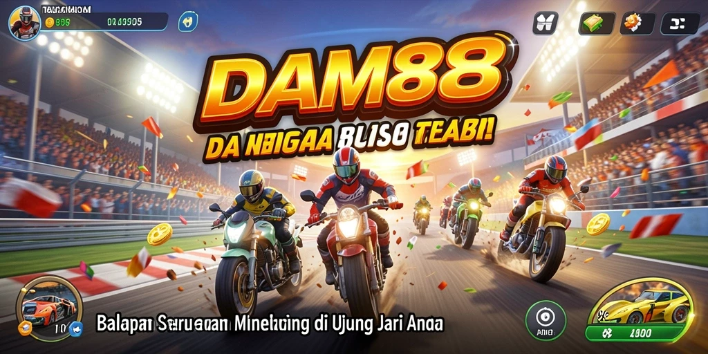 Gameplay Racing yang mendebarkan dengan berbagai kendaraan dan trek menantang.