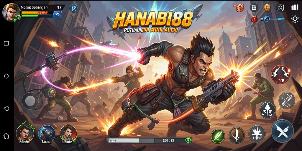 Tangkapan layar utama HANABI88 menampilkan aksi pertarungan yang mendebarkan.