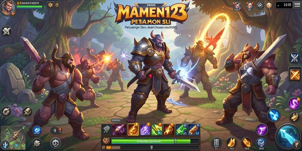 Tampilan gameplay MAMEN123 dengan aksi pertempuran yang menarik.