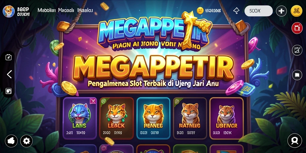Tampilan gameplay MEGAPETIR yang menegangkan dan grafis yang memukau.