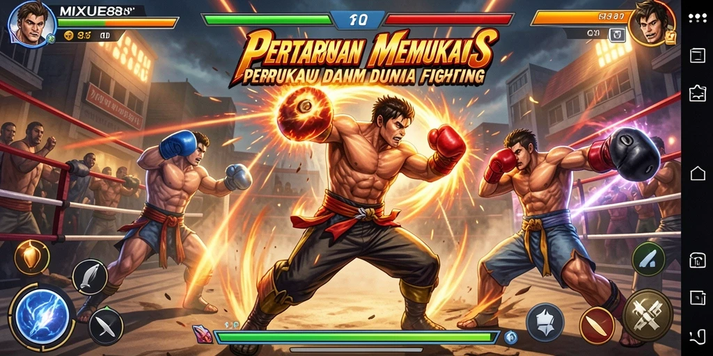 Tampilan seru dari gameplay pertarungan di MIXUE88.