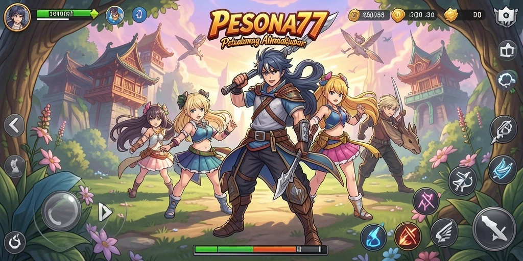 Tampilan menarik dari gameplay PESONA77 dengan karakter Anime yang hidup.