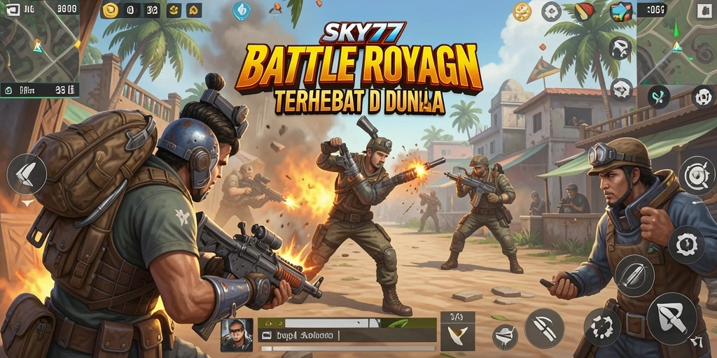 Gameplay intens di SKY77 dengan aksi Battle Royale yang mendebarkan.